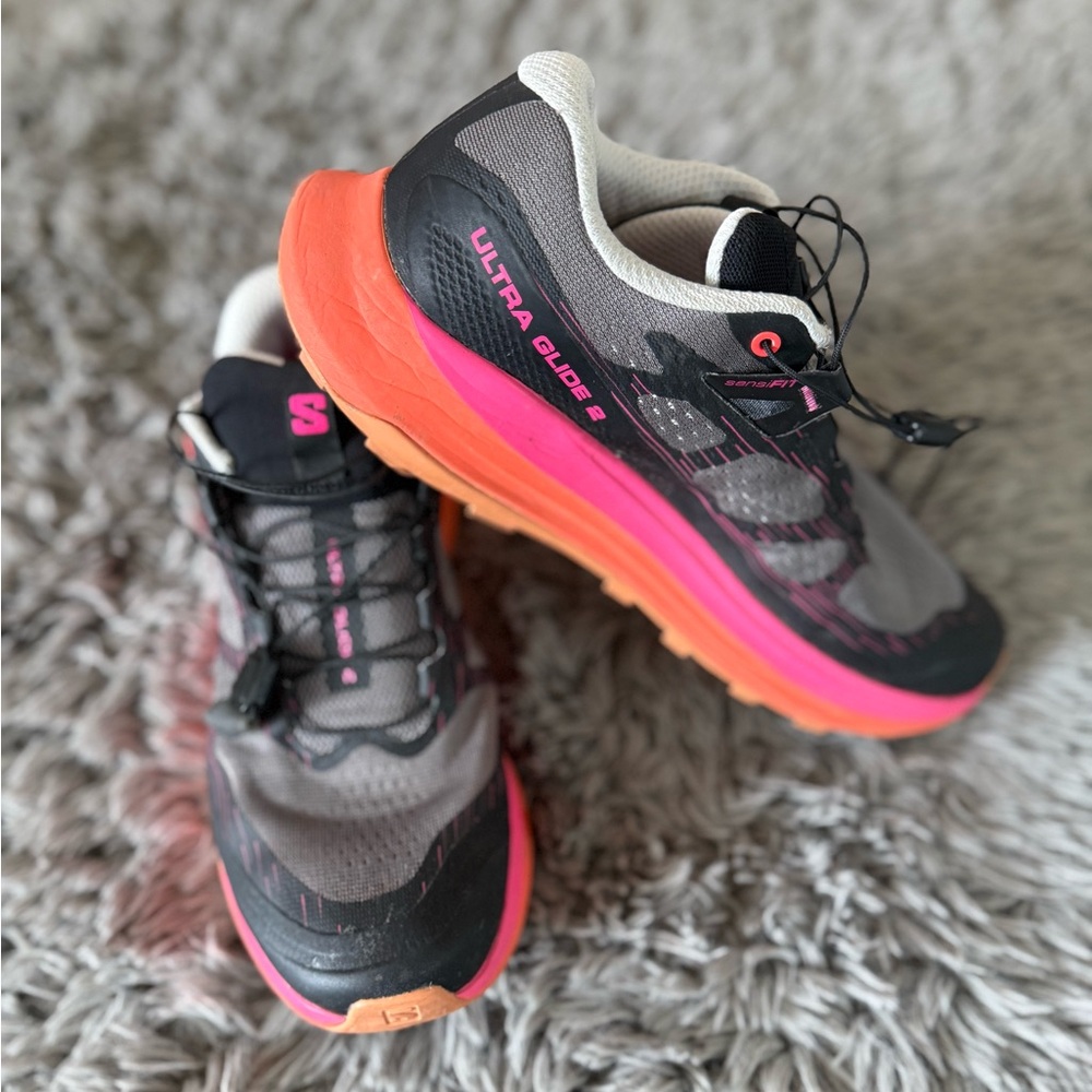 Salomon Ultra Glide 2 Trail Running Shoes Women’s 7 Pink Orange Contagrip
